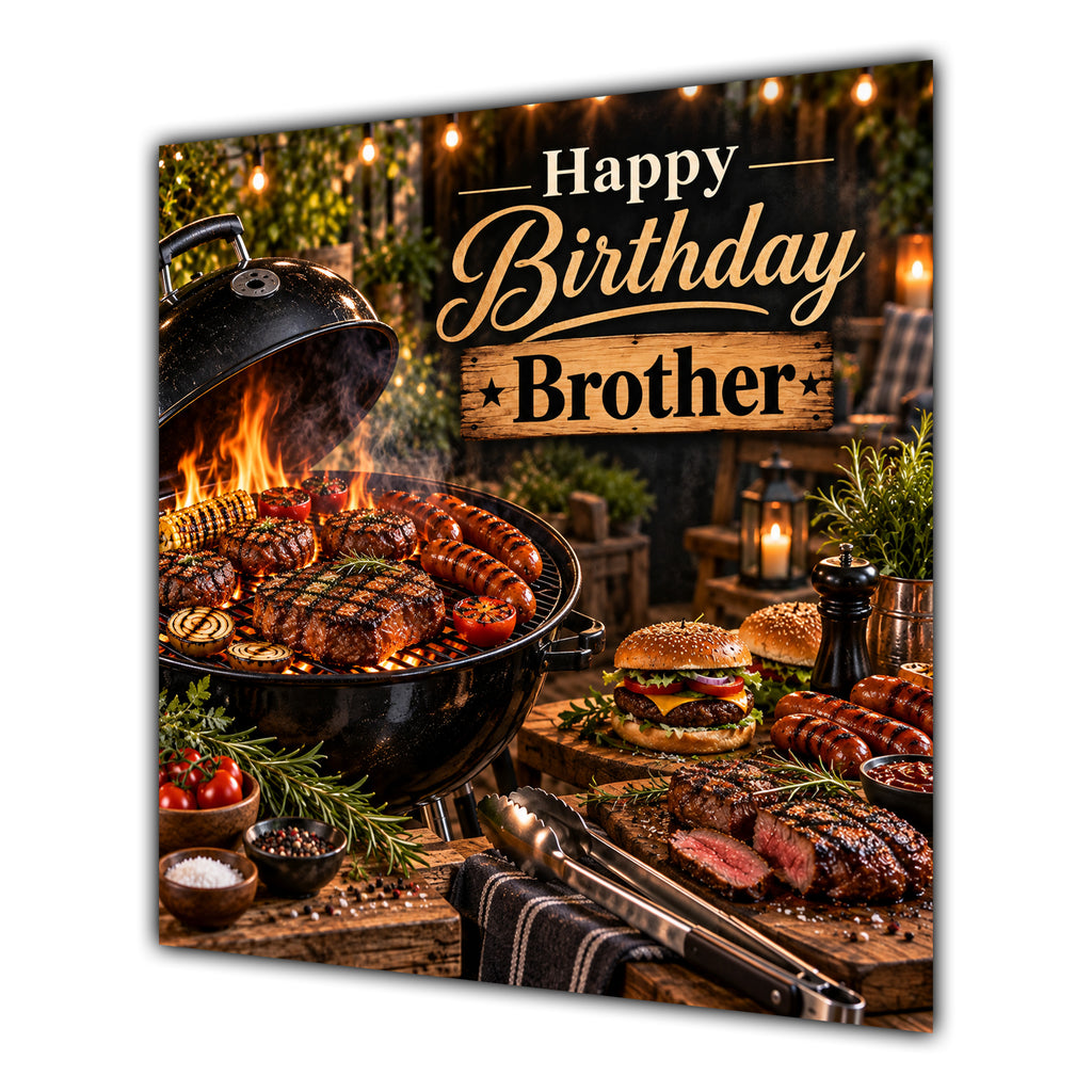 Brother Birthday Card BBQ Barbecue Grill