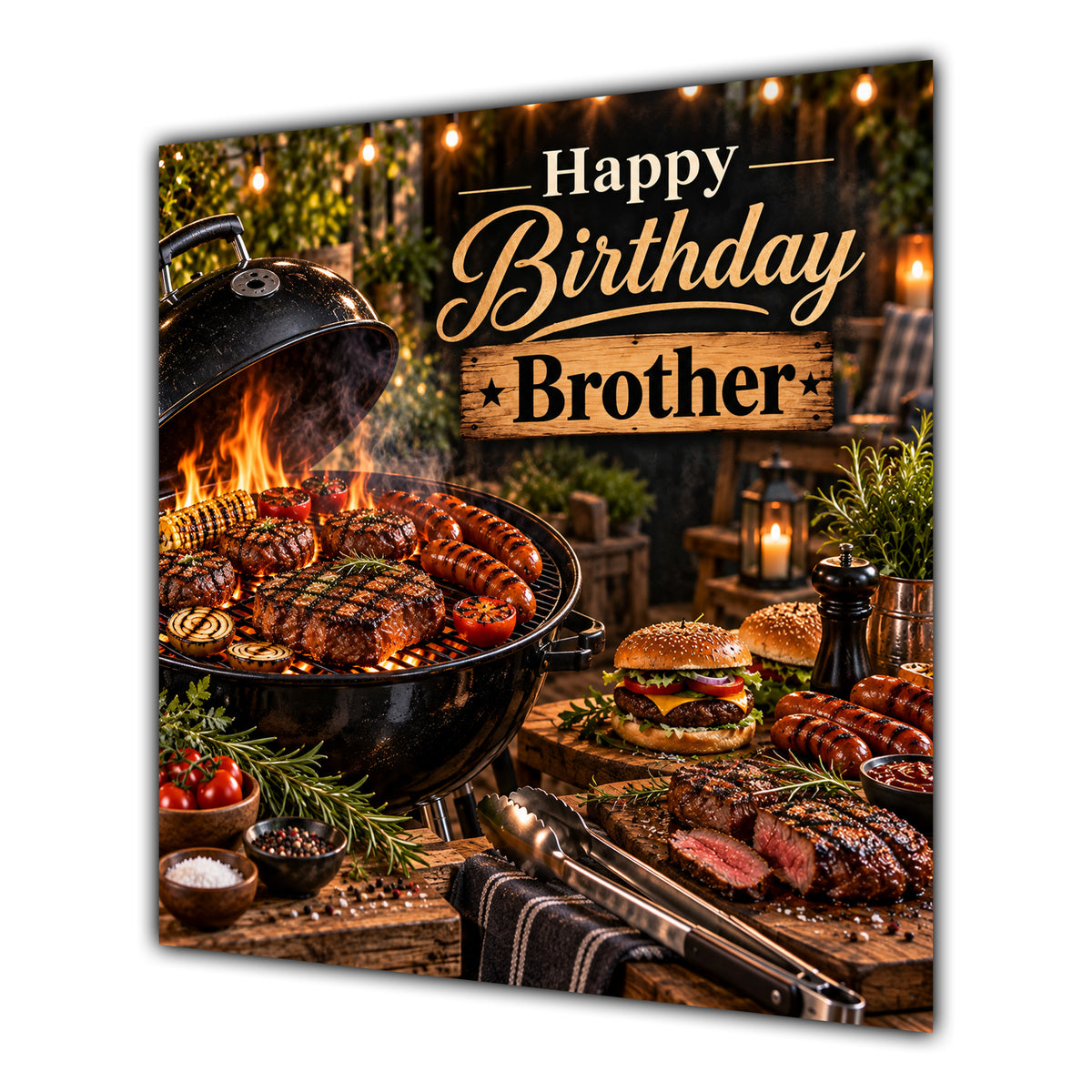 Brother Birthday Card BBQ Barbecue Grill