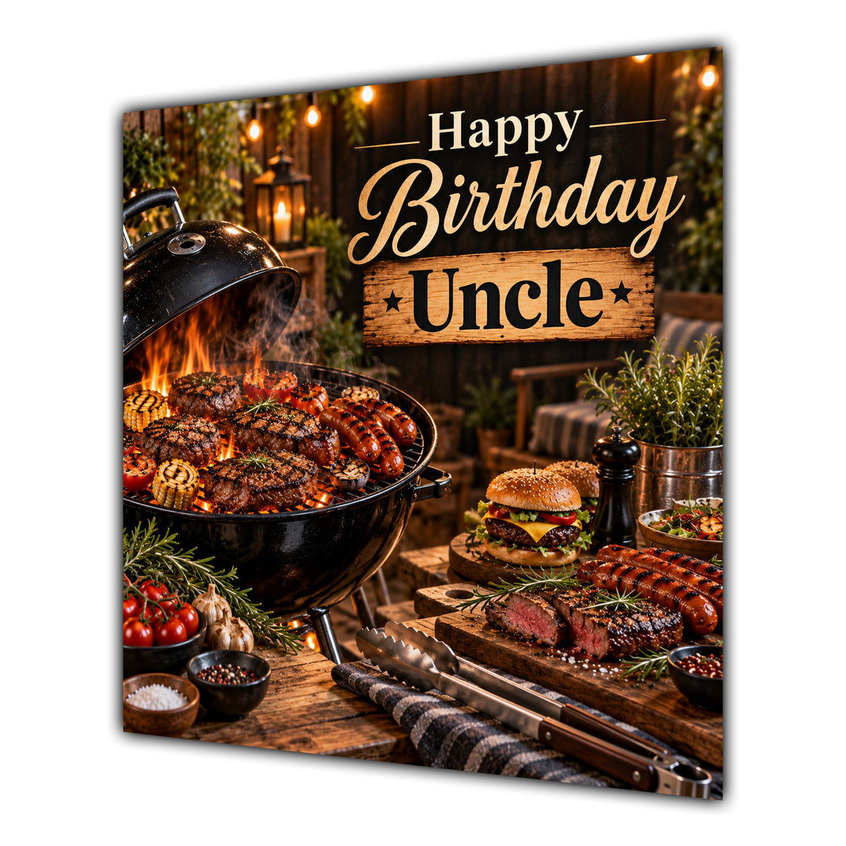 Uncle Birthday Card BBQ Barbecue Grill