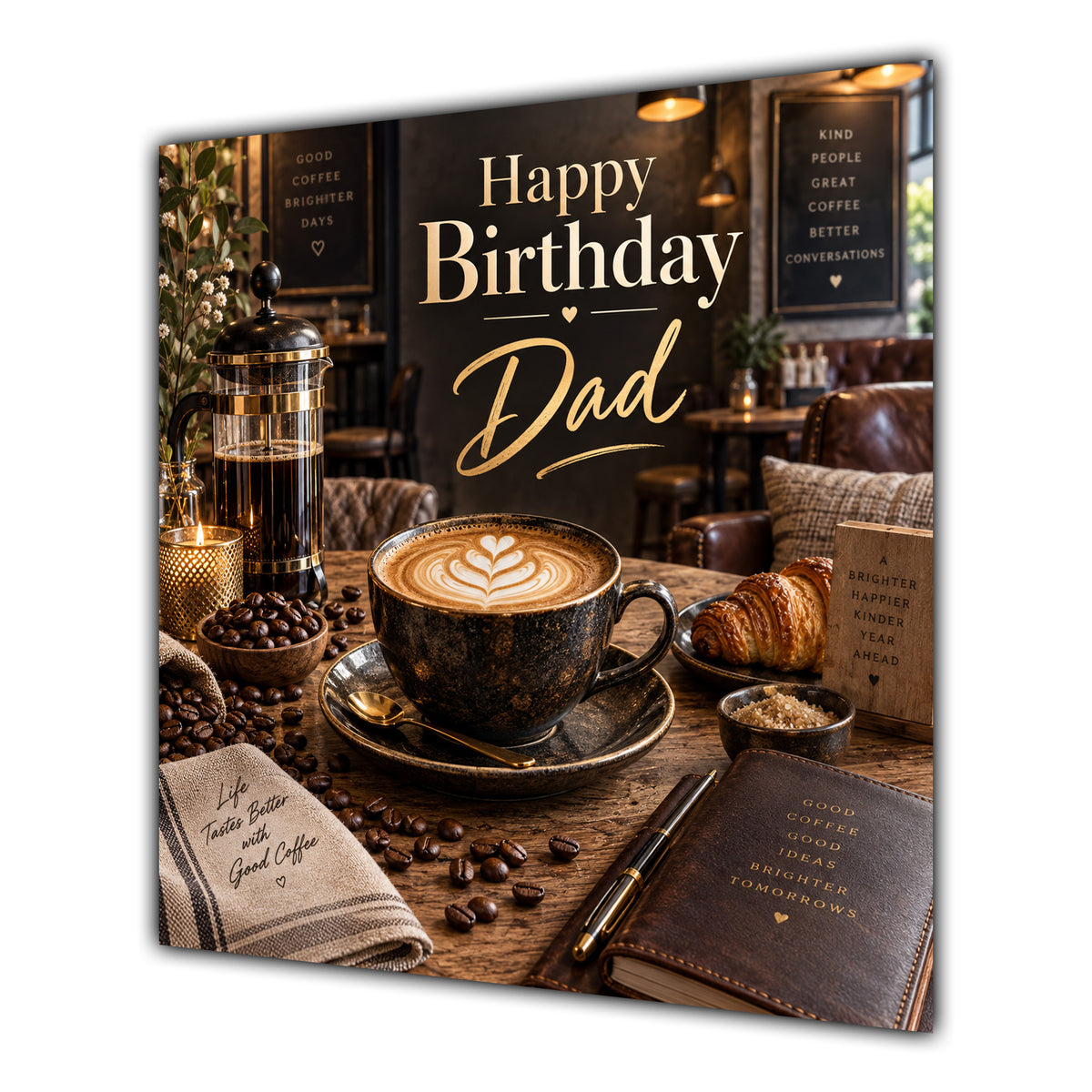 Dad Birthday Card Coffee Cup Cafe