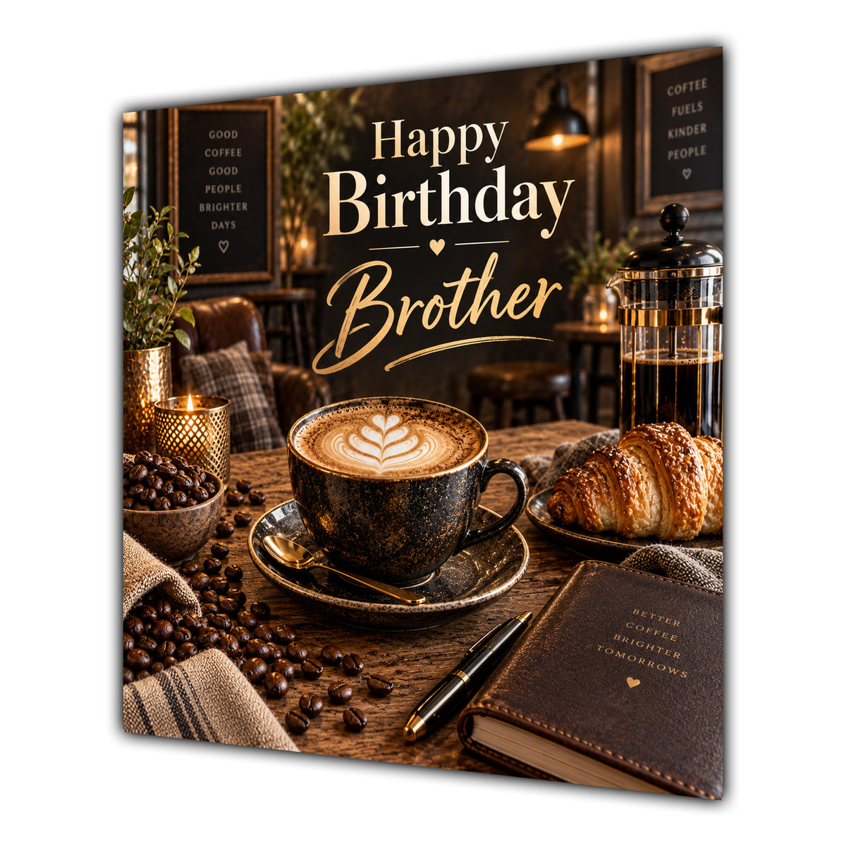 Brother Birthday Card Coffee Cup Cafe