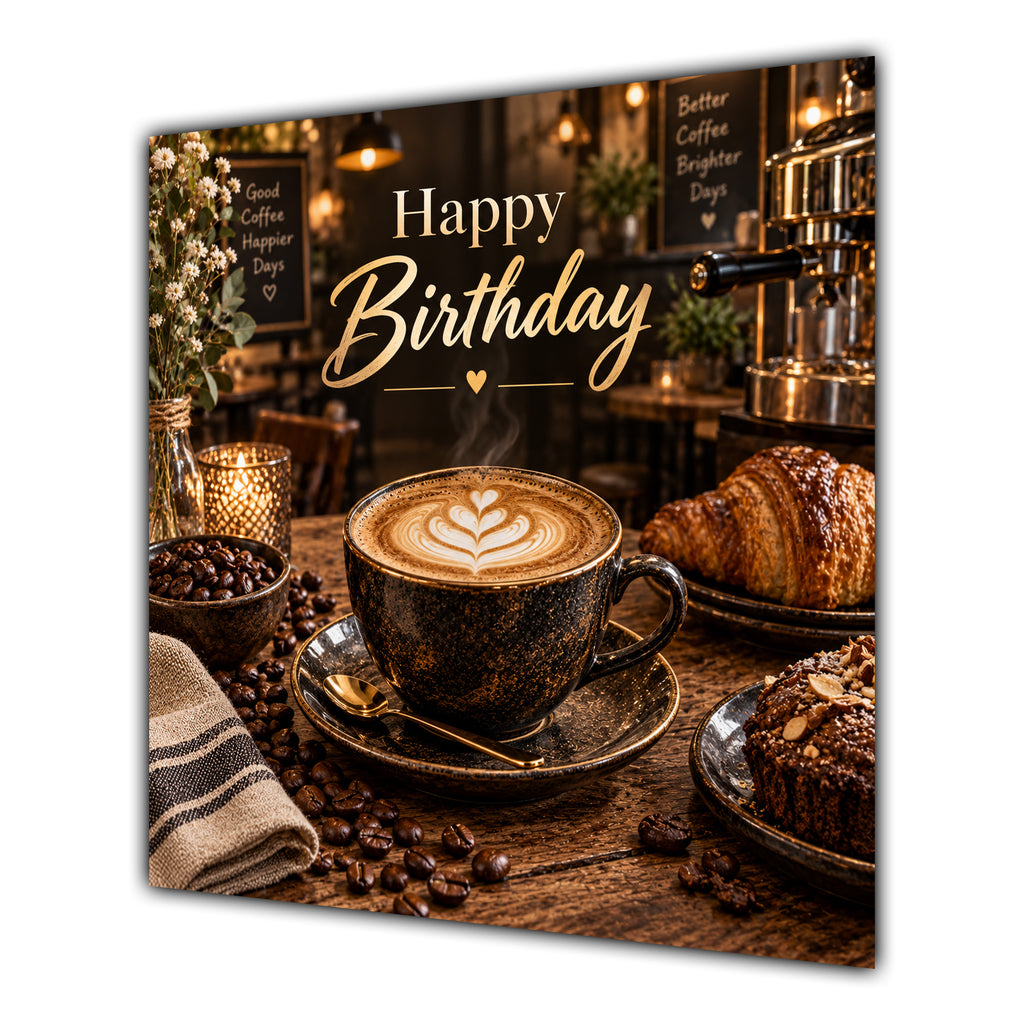 Birthday Card Coffee Cup Cafe