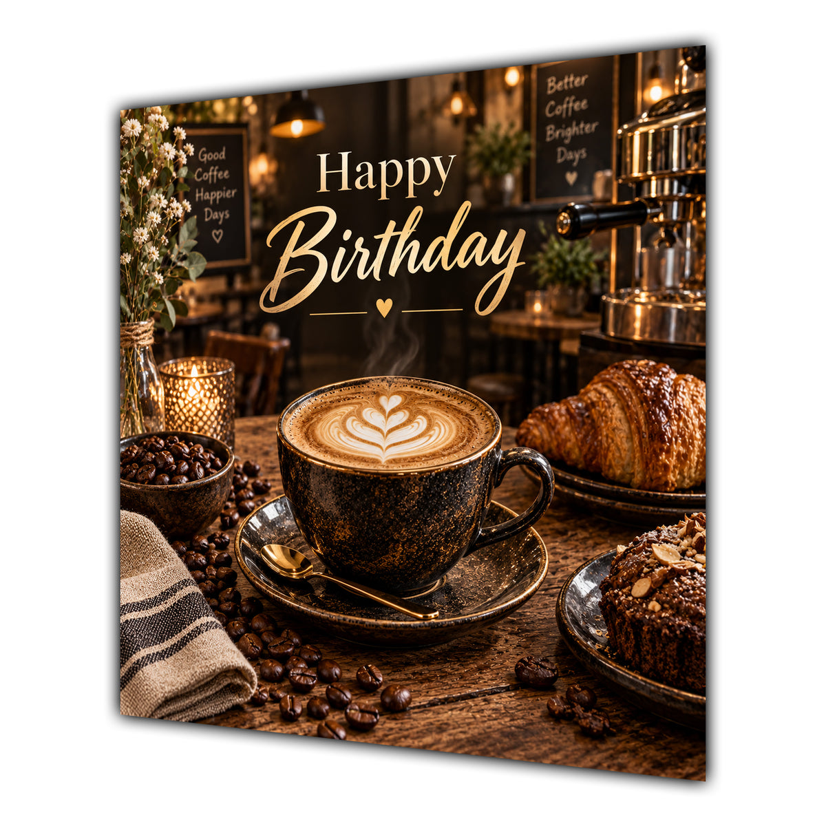 Birthday Card Coffee Cup Cafe