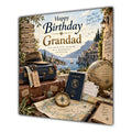 Grandad Birthday Card Travel Suitcase Map Globe