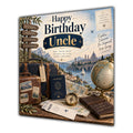 Uncle Birthday Card Travel Suitcase Map Globe