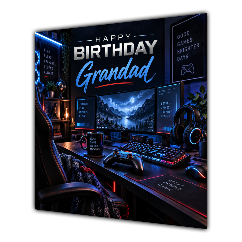 Grandad Birthday Card Gaming Computer Controller