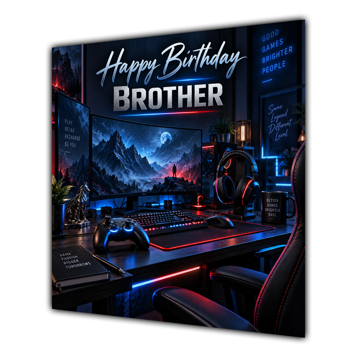 Brother Birthday Card Gaming Computer Controller