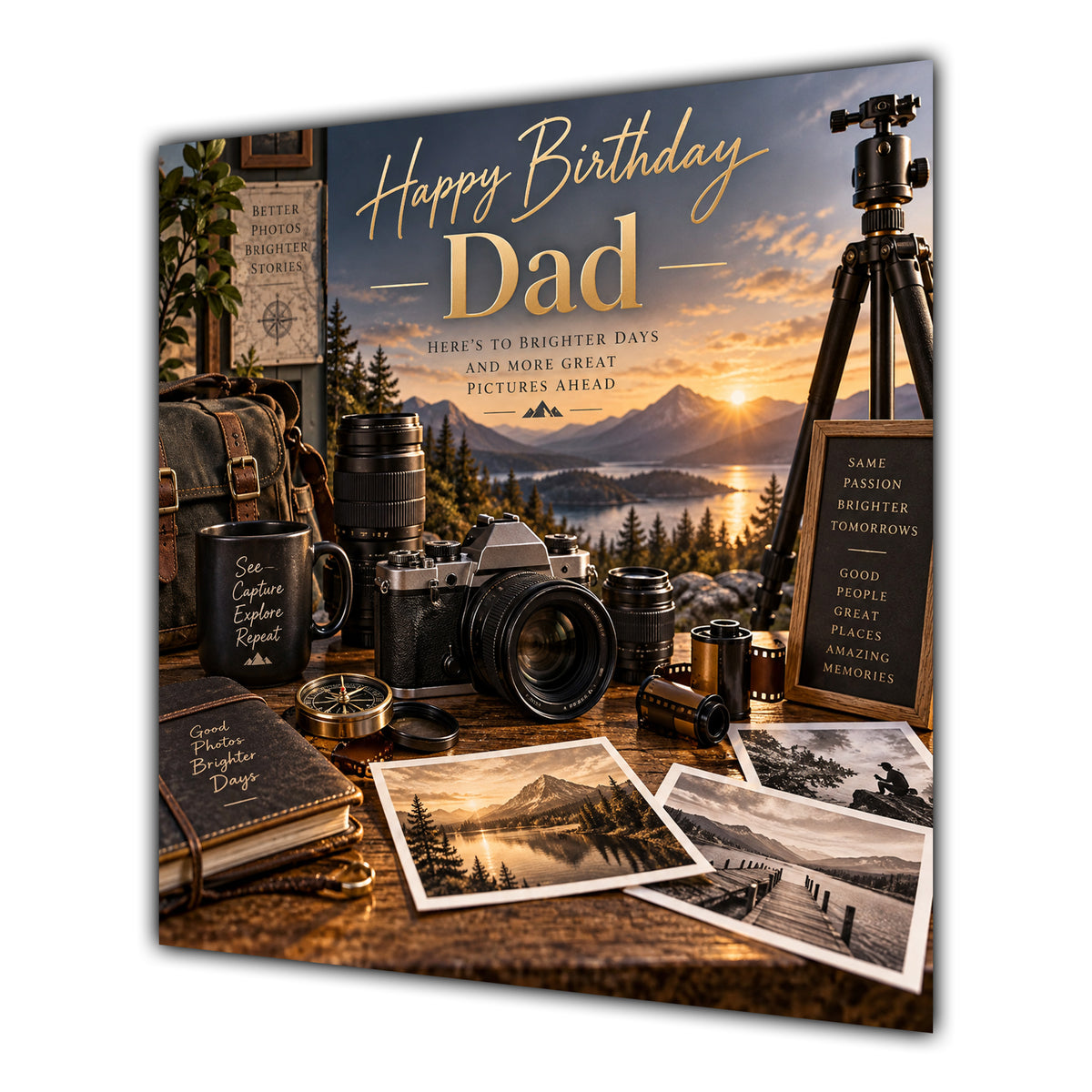 Dad Birthday Card Photography Camera Landscape