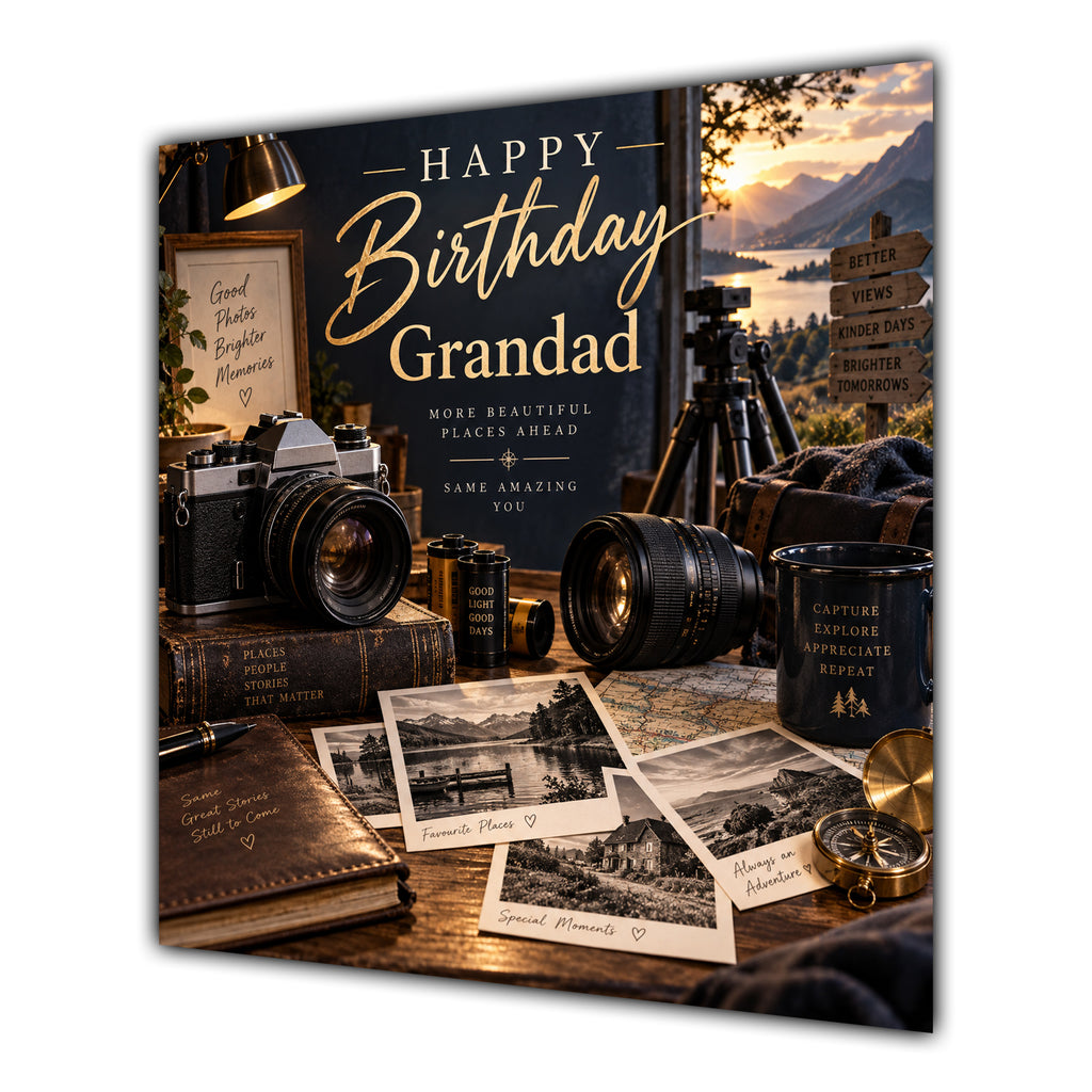 Grandad Birthday Card Photography Camera Landscape