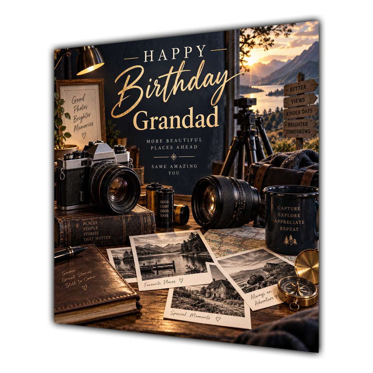 Grandad Birthday Card Photography Camera Landscape