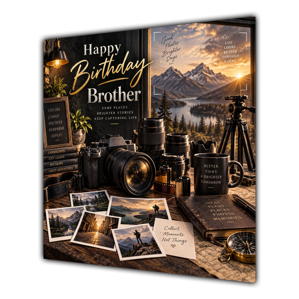 Brother Birthday Card Photography Camera Landscape