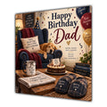 Dad Birthday Card Relaxing Armchair Dog
