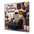Brother Birthday Card Relaxing Armchair Dog