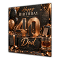 Dad 40th Birthday Card Copper Black Balloons Whisky