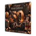 Dad 50th Birthday Card Copper Black Balloons Whisky