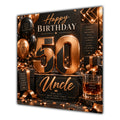 Uncle 50th Birthday Card Copper Black Balloons Whisky