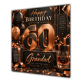 Grandad 60th Birthday Card Copper Black Balloons Whisky