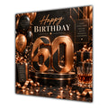 60th Birthday Card Copper Black Balloons Whisky