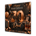 Dad 70th Birthday Card Copper Black Balloons Whisky