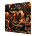 Brother 70th Birthday Card Copper Black Balloons Whisky