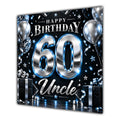 Uncle 60th Birthday Card Blue Silver Effect Number Stars