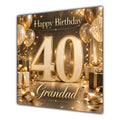 Grandad 40th Birthday Card Champagne Gold Balloons