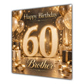 Brother 60th Birthday Card Champagne Gold Balloons