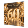 60th Birthday Card Champagne Gold Balloons