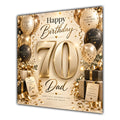 Dad 70th Birthday Card Champagne Gold Balloons