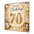 70th Birthday Card Champagne Gold Balloons
