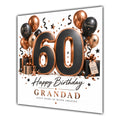 Grandad 60th Birthday Card Black Copper Balloons White
