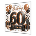 Uncle 60th Birthday Card Black Copper Balloons White