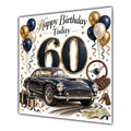 60th Birthday Card Classic Car Balloons