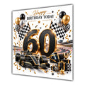 60th Birthday Card Racing Car Chequered Flags