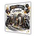 Grandad 40th Birthday Card Motorbike Helmet Balloons
