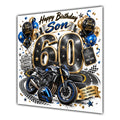 Son 60th Birthday Card Motorbike Helmet Balloons