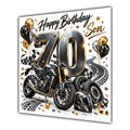 Son 70th Birthday Card Motorbike Helmet Balloons