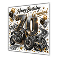 Grandad 70th Birthday Card Motorbike Helmet Balloons