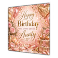 Aunty Birthday Card Rose Gold Balloons Champagne