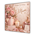 Mum Birthday Card Pink Roses Candles Gifts