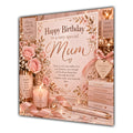 Mum Birthday Card Pink Roses Candles Gifts