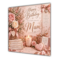 Mum Birthday Card Pink Roses Candles Gifts