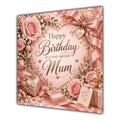 Mum Birthday Card Rose Gold Roses Hearts