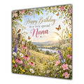 Nana Birthday Card Wildflower Meadow Butterflies