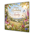 Aunty Birthday Card Wildflower Meadow Butterflies
