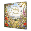 Friend Birthday Card Wildflower Meadow Butterflies