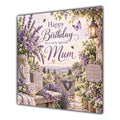 Mum Birthday Card Lavender Garden Butterflies