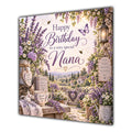 Nana Birthday Card Lavender Garden Butterflies
