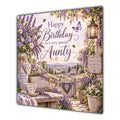 Aunty Birthday Card Lavender Garden Butterflies