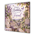 Friend Birthday Card Lavender Garden Butterflies